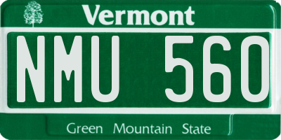 VT license plate NMU560