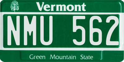 VT license plate NMU562