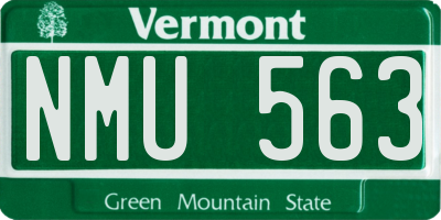 VT license plate NMU563