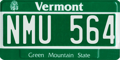 VT license plate NMU564