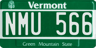 VT license plate NMU566