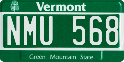 VT license plate NMU568
