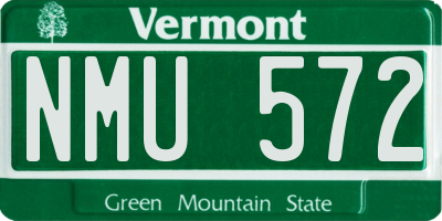 VT license plate NMU572