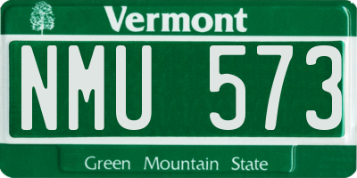 VT license plate NMU573