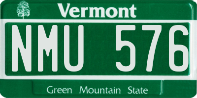 VT license plate NMU576