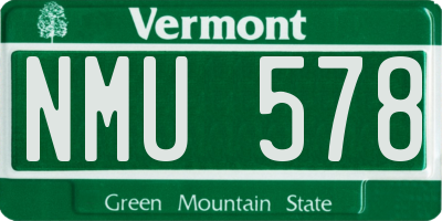 VT license plate NMU578