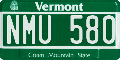 VT license plate NMU580