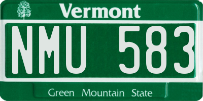VT license plate NMU583
