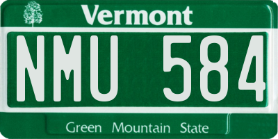 VT license plate NMU584
