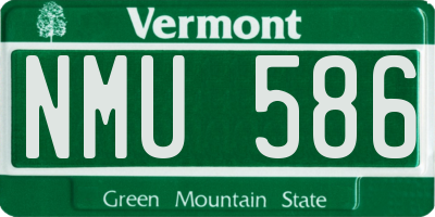 VT license plate NMU586
