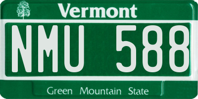 VT license plate NMU588