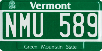VT license plate NMU589