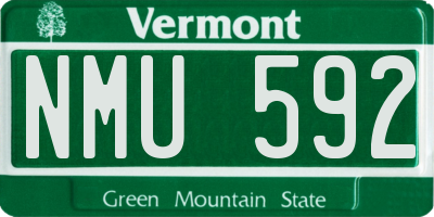 VT license plate NMU592