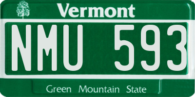 VT license plate NMU593