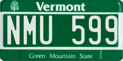 VT license plate NMU599