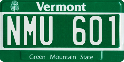 VT license plate NMU601
