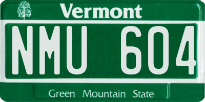 VT license plate NMU604