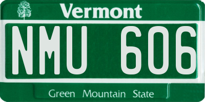 VT license plate NMU606
