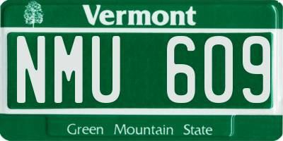 VT license plate NMU609