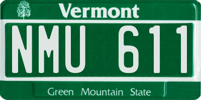 VT license plate NMU611