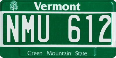 VT license plate NMU612