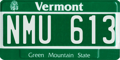 VT license plate NMU613