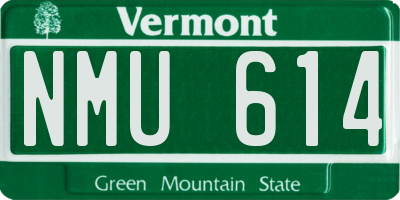 VT license plate NMU614