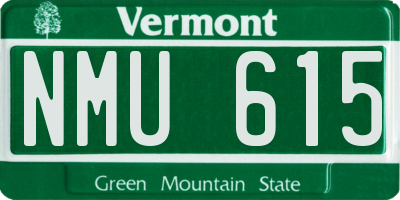 VT license plate NMU615