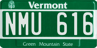 VT license plate NMU616