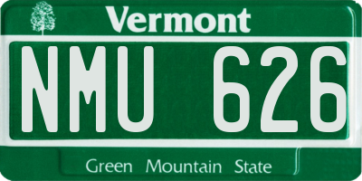 VT license plate NMU626