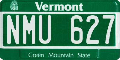 VT license plate NMU627
