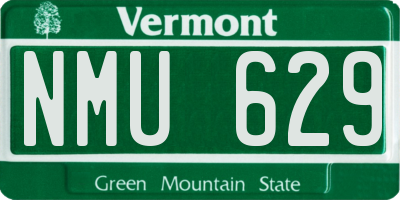VT license plate NMU629