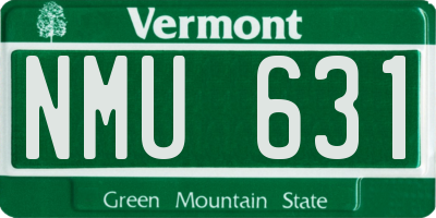 VT license plate NMU631