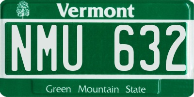 VT license plate NMU632