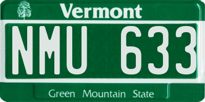 VT license plate NMU633