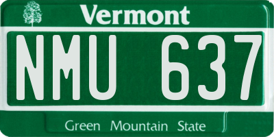 VT license plate NMU637