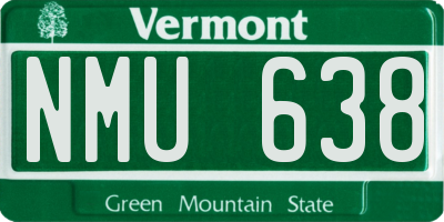 VT license plate NMU638