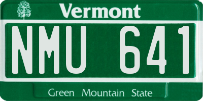 VT license plate NMU641