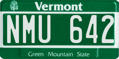 VT license plate NMU642