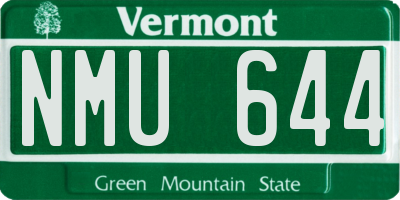 VT license plate NMU644