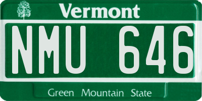 VT license plate NMU646