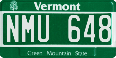 VT license plate NMU648