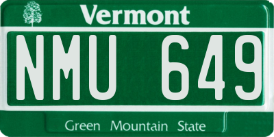 VT license plate NMU649