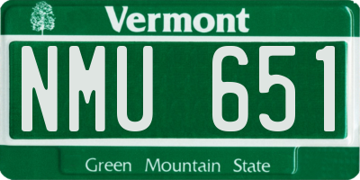 VT license plate NMU651
