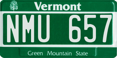 VT license plate NMU657