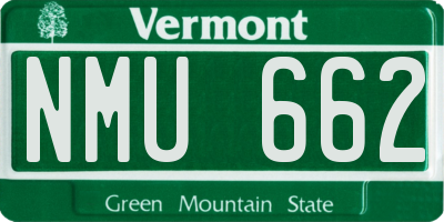VT license plate NMU662