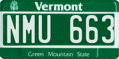 VT license plate NMU663