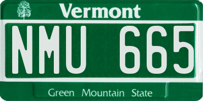 VT license plate NMU665