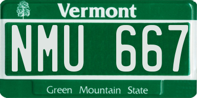 VT license plate NMU667