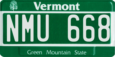 VT license plate NMU668